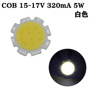 COB LED チップオンボード 面発光 広範囲照射 15-17V 320mA 5W 6000-6500K 110-120lm 80Ra 2028 白色