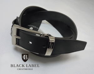 2022モデル 新品 定価2.2万円 BLACK LABEL CRESTBRIDGE ブラックレーベル クレストブリッジ レザーベルト 牛革 ブラック 