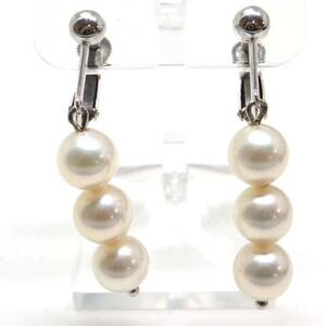 テリ良し!!《K14WGアコヤ本真珠イヤリング》M 約4.2g パール pearl earring jewelry ジュエリー EA3/EA3