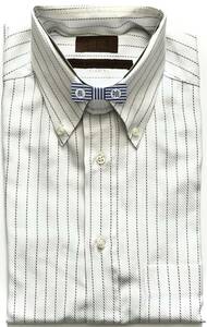 ■ CIT チット イタリア製 ボタンダウン グレー ピンストライプ ドレスシャツ