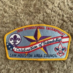 ワッペン1990 international encampment Sam Houston Area Council 星　が特徴