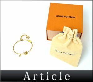 174856◇美品 LOUIS VUITTON ヴィトン ブレスレット LV アイコニック M00587 GP ラインストーン ゴールド LVサークル 箱付/ E