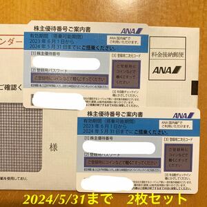 【送料無料　ゆうパケットポストmini】ANA 全日空　株主優待券　2024/5/31まで　2枚セット