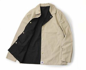 CARHARTT x ADAM KIMMEL ◆リバーシブル コーチジャケット Lサイズ 黒×ベージュ アダムキメル カーハート◆XE8