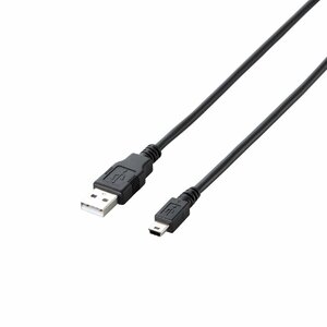 エレコム RoHS指令準拠&環境配慮パッケージ エコUSBケーブル USB2.0 A-miniBタイプ 5m ブラック U2C-JM50BK