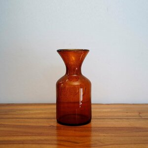 Erik Hoglund Amber Vase 2 / Kosta Boda / Sweden / 1950s-70s エリック ホグラン ガラスボトル 瓶 北欧 ヴィンテージ