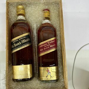 【Johnnie Walker/ジョニーウォーカー】old Scotch Whisky/スコッチウイスキー 黒ラベル 赤ラベル 2本セット 750ml 43% 【未開封】古酒 