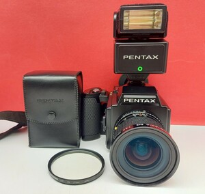 ■防湿庫保管品 PENTAX 645 ボディ PENTAX-A 645 3.5/35 レンズ 動作確認済 中判フィルムカメラ 付属品 AF280T ストロボ ペンタックス