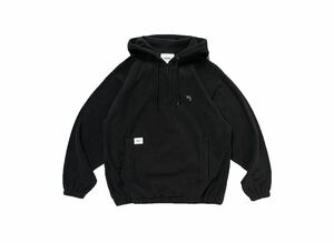 WTAPS 23AW SEAL / HOODY / POLY. LEAGUE 232ATDT-CSM31 04 ブラック パーカー ハーフジップ ダブルタップス 