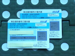 ANA株主優待券２枚１セット　有効期間２０２４年５月３１日までにご搭乗ください！