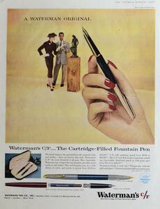 稀少・広告！1950年代ウォーターマン万年筆広告/Waterman`s C/F Pen/文房具/P