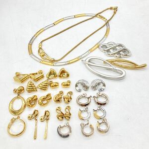 ■MONET(モネ)アクセサリー20点おまとめ■a重量約217g ゴールドカラー monet earring broach necklace jewelry accessory CE0 