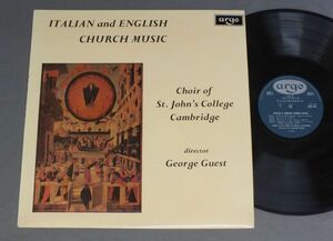 ●英LP GEORGE GUEST/ITARIAN AND ENGLISH CHURCH MUSIC●