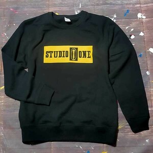 送料無料【STUDIO ONE】スタジオワン / BOXロゴ / 長袖トレーナー/ブラック★選べる3サイズ/M L XL / 8.4オンス