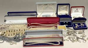 ＊民家整理品　真珠のアクセサリー 884g　天然パール　ネックレス/タイピン/ブローチ/他多数　ミキモト 　ジャンク