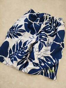 【154】メンズ 男子 海パン サーフパンツ 海水パンツ Mサイズ ハイビスカス柄 ロングパンツ