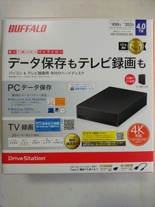 [新品未開封] BUFFALO製 USB3.1（Gen1）対応 外付けハードディスク 4TBHD-EDS4U3-BC