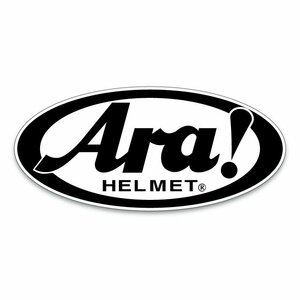 （ツヤ無し）「Ara!」 パロディ 面白ステッカー マット バイク ヘルメット 9cm×4cm あら！ 防水