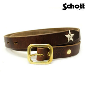 SCHOTT(ショット) PERFECTO BELT NARROW(パーフェクトベルトナロー) 3129046-55 BROWN ブラウン-32インチ