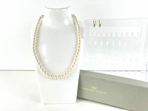 【SM1073】 YUKIKO HANAI ユキコハナイ YH 真珠ネックレス 真珠イヤリング セット レディース 箱付き