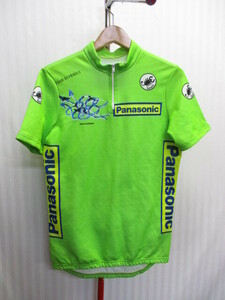 CASTELLI(カステリ)　サイクルシャツ　メンズL　半袖サイクリングジャージトップ　自転車ウエア　サイクルウエア 緑 グリーンジャージ04101