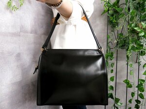 ●超美品●PRADA プラダ●ロゴ型押し●カーフ レザー 本革●ハンド バッグ●黒●G金具●イタリア製●肩掛け●B5 収納 書類 かばん●Js45786