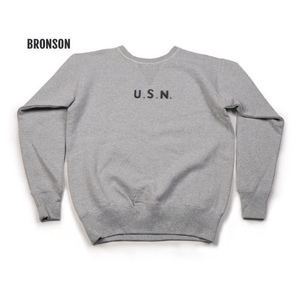 SALE ブロンソン 1940S USN 両Vはめ込みスウェット グレー M BRONSON 新品