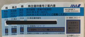 ANA 株主優待券2枚組　番号通知可　2024年5月31日まで　