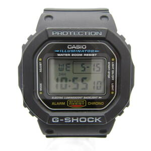 T9981☆CASIO G-SHOCK デジタル DW-5600E【3229】DW-5600E-1 ブラック カシオ Gショック 中古品【時計】