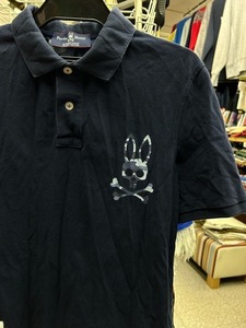Psycho Bunny サイコバニー スカルラビット ポロシャツ ゴルフ 半袖 紺XL 日本製