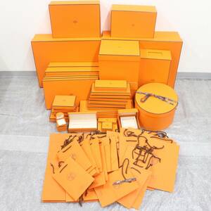 ITUNWM2B912I 即決 本物 HERMES エルメス ブランド 箱 BOX 純正 オレンジ ショッパー ジュエリーケース ペンケース 箱34個 紙袋40枚