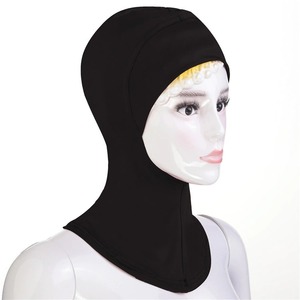 [ ヒジャブ黒]イスラム教徒 ムスリムMuslimへジャブ隠すベール頭髪スカーフHijabヒジャーブ帽子ハット女性コーラン戒律マスクkoranブラック