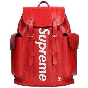 シュプリーム ルイヴィトン SUPREME LOUISVUITTON 17AW LV Christopher Backpack エピレザークリストファーリュック 中古 SB01