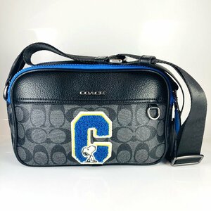 【77】美品 COACH コーチ クロスボディ スヌーピー ショルダーバッグ シグネチャー C4027 斜め掛けバッグ ブランド 人気 可愛い