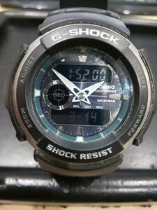 57299★CASIO G-SHOCK カシオG-ショックアナデジ G-300メンズ腕時計QZ ブラック 稼働品