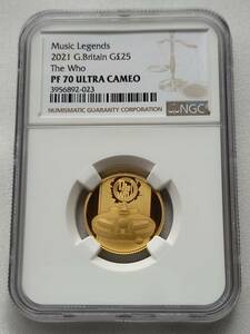 ザ・フー　1/4オンス　金貨 最高鑑定PF70UC　限定1000　2021年　COA元箱ケース付 伝説のミュージシャンシリーズ 7.8g　プルーフ　The Who