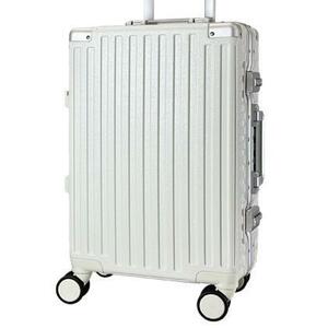 新品未使用 1円スタート（B-840）2023-M-White/ ホワイト 中型 アルミフレームタイプ アウトレット スーツケース キャリーケース 訳アリ