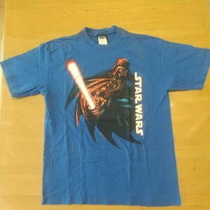 ダース・ベイダー④ 【正規品】 Tシャツ 青 Mサイズ相当(XL 16/18) USED Darth Vader スター・ウォーズ Star Wars