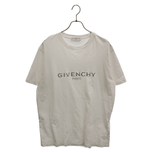 GIVENCHY ジバンシィ 22SS フロントロゴ クルーネックカットソー 半袖Tシャツ ホワイト BM70WV3002