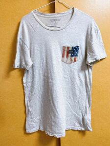 DENIM&SUPPLY デニム&サプライ ラルフローレン ロゴプリント 胸ポケット Tシャツ グレー系 Sサイズ