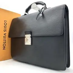 【美品】LOUIS VITTON ビジネスバッグ エピ ロブスト レザー 黒