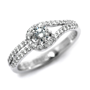 婚約指輪 安い プラチナ ダイヤモンド リング 0.2カラット 鑑定書付 0.266ct Fカラー VS1クラス 3EXカット H&C CGL