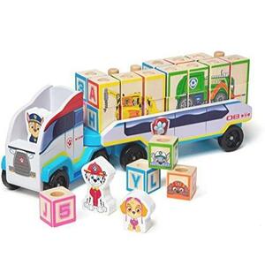 ◆送料無料 パウパトロール メリッサ＆ダグ 木製ブロック トラック パウパトローラー Melissa & Doug PAW Patrol Wooden ABC Block Truck