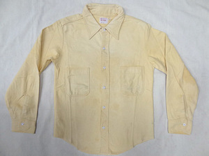 ビンテージ JCペニー BIG MAC ビッグマック イエロー 無地 カラー ネルシャツ 単色 黄色 コットン 100％ ユニセックス レア リサイズ タグ 