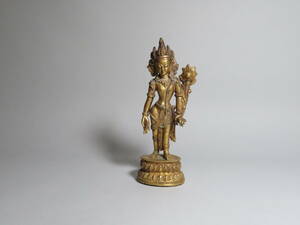 清時代　仏像　観音菩薩立像　中国美術lot:5402