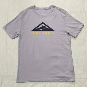 NIKE TRAIL 半そで Tシャツ Dri-Fit うす紫 グレー M ナイキ トレイル ランニング シャツ ドライフィット DO2277-057