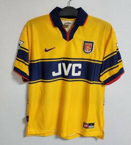 97-98アーセナル Arsenal AFC(A)#10 ベルカンプ BERGKAMP 半袖 正規 NIKE リーグ戦仕様 L