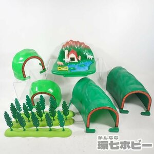 3QV113◆当時物 トミー プラレール 高原の湖 山のトンネル 植木 牧場 日本製 情景 まとめ セット 現状/旧プラレール 昭和レトロ 電車 送:80