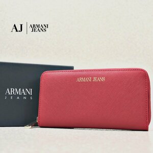 ★相場価格￥24,800- 正規品 箱付き 極美品 ジョルジオアルマーニ ARMANI JEANS PVC ラウンドジップウォレット 長財布 レディース