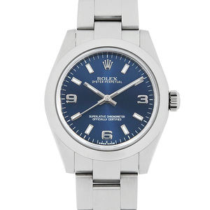 ロレックス オイスターパーペチュアル 177200 ブルー 369ホワイトバー ランダム番 中古 ボーイズ(ユニセックス) 腕時計